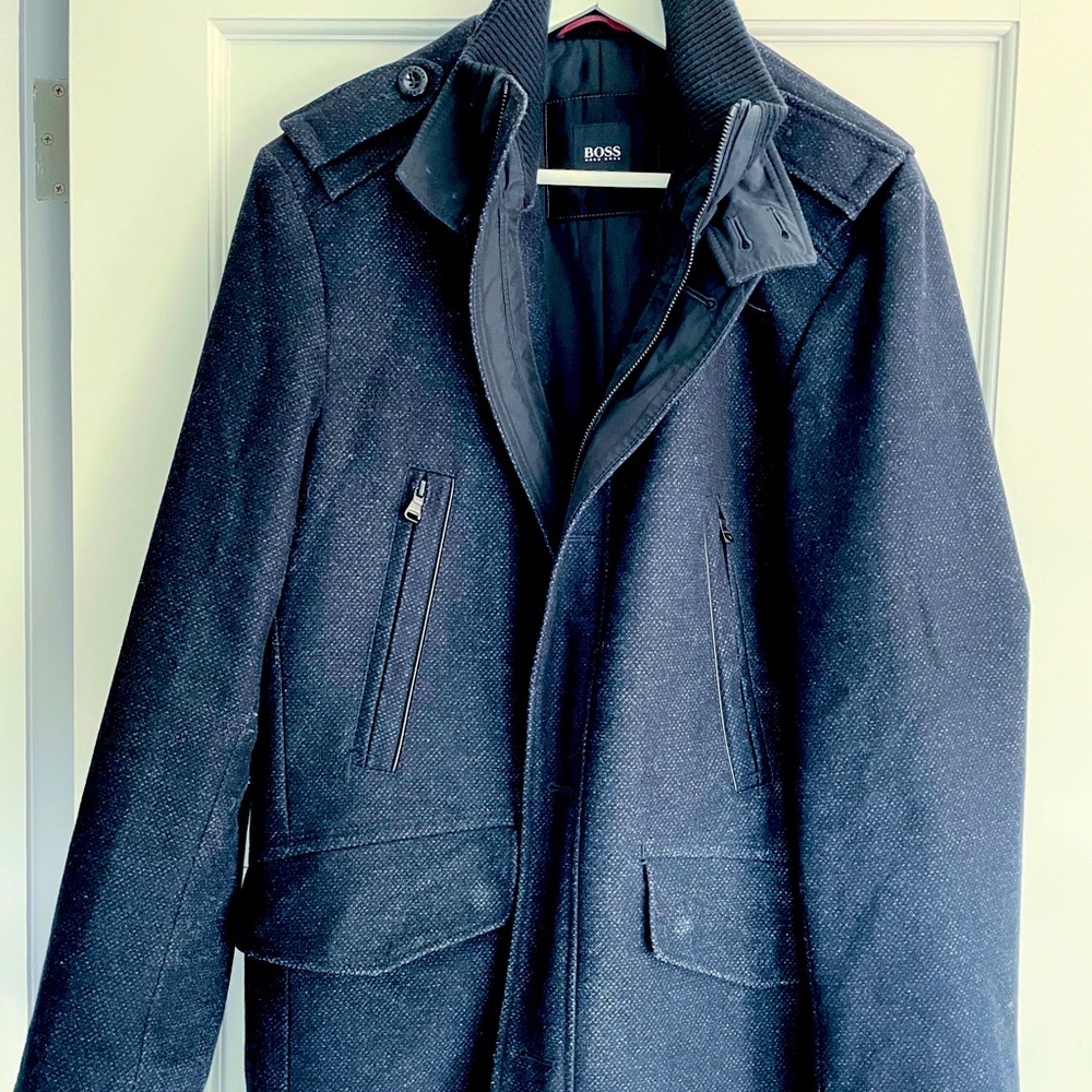 Hugo Boss Black Cossam Wool Coat Jacket Medium 38R